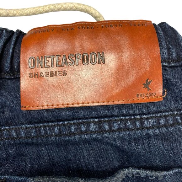 One Teaspoon Shabbies Drawstring Boyfriend Denim Jean Women XS Destroyed - Picture 10 of 16